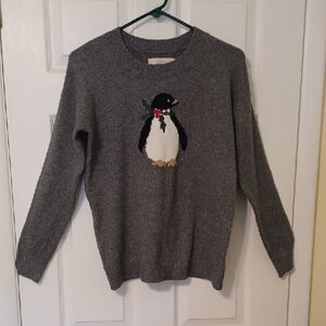 Loft Sz XS, (Fits Medium) Gray, Cotton Blend(55% Cotton) Penguin Sweater. NWOT